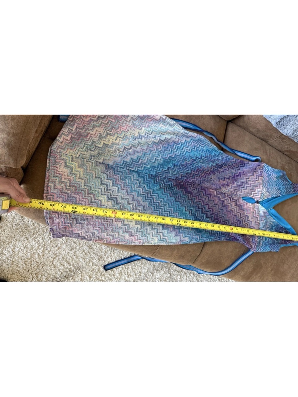 Missoni Multicolor Chevron Knit Dress in Blue and Purple Tones - Picture 9 of 10
